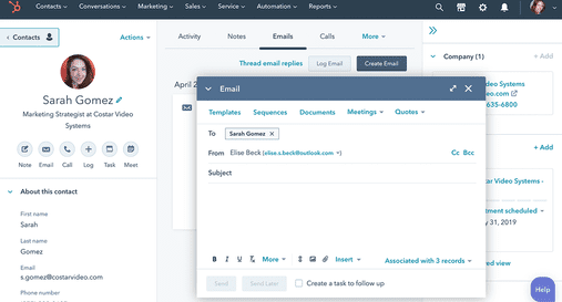 HubSpot CRM Screenshot