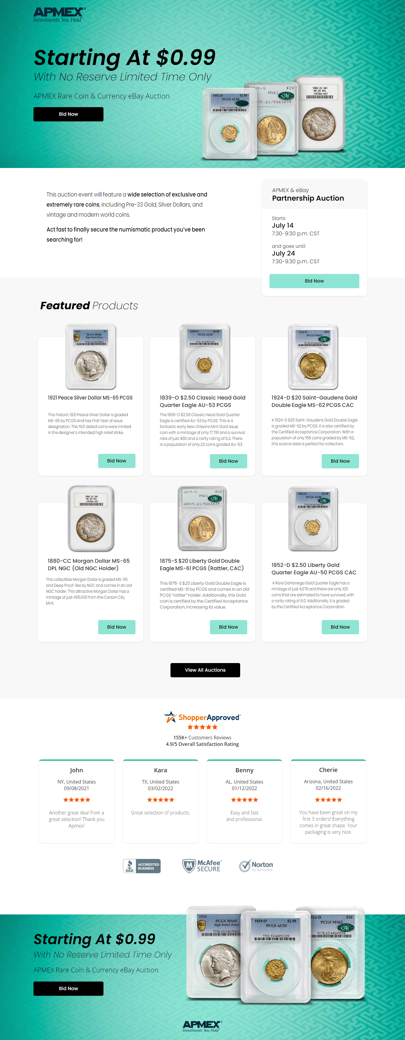 APMEX Rare Coin & Currency eBay Auction
